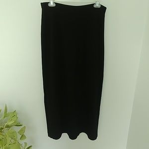 Stretchy knit black pencil skirt